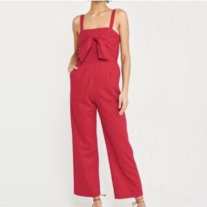 🌟NEW🌟 Abercrombie & FitchTie Front red Jumpsuit